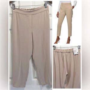 NWT Aritzia Babaton Conan Cropped Crepe Pants Tan Beige Trousers Size 2 NEW